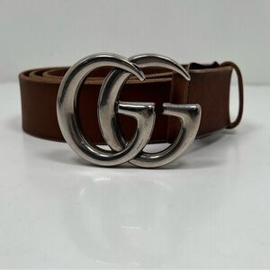 Gucci GG Brown Leather Belt Size 110 - 44